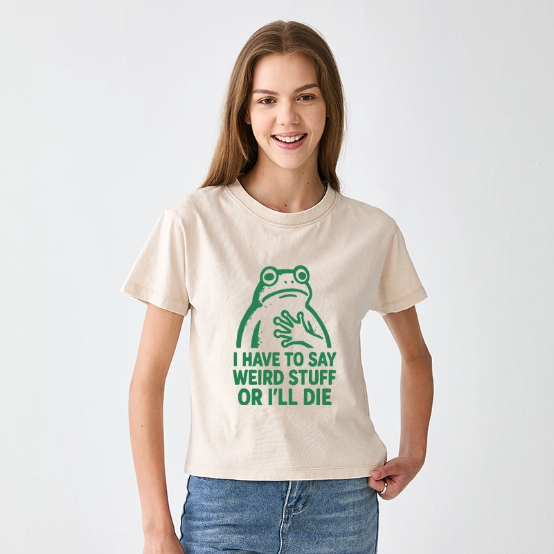 Tokyo-Tiger Weird Frog Funny Meme Women's Washed T-shirt