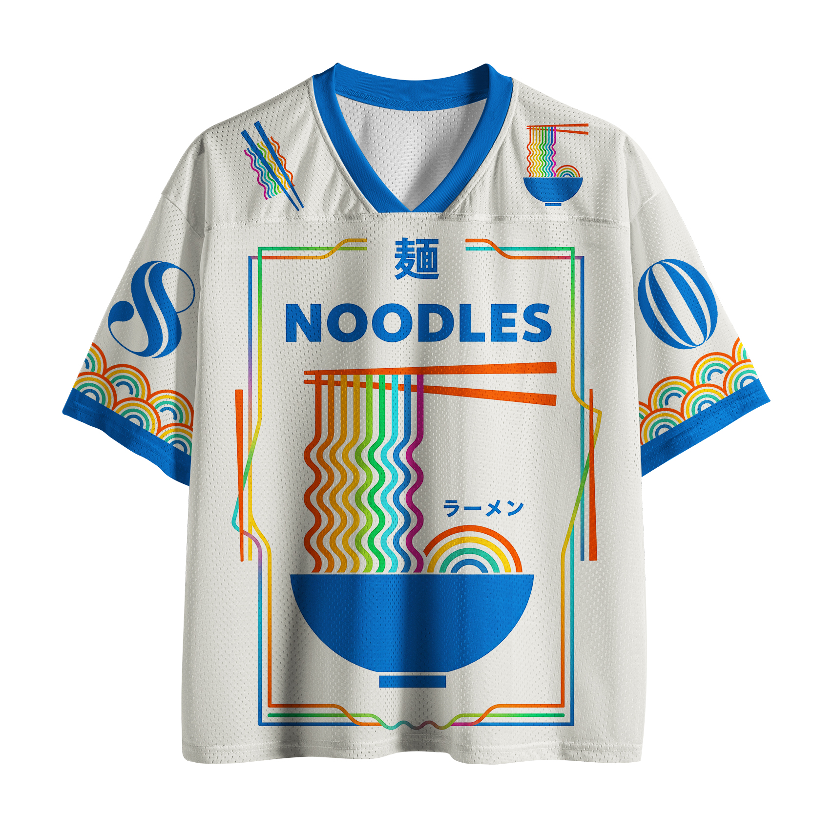 Tokyo-Tiger Funny Rainbow Ramen Mesh Jersey