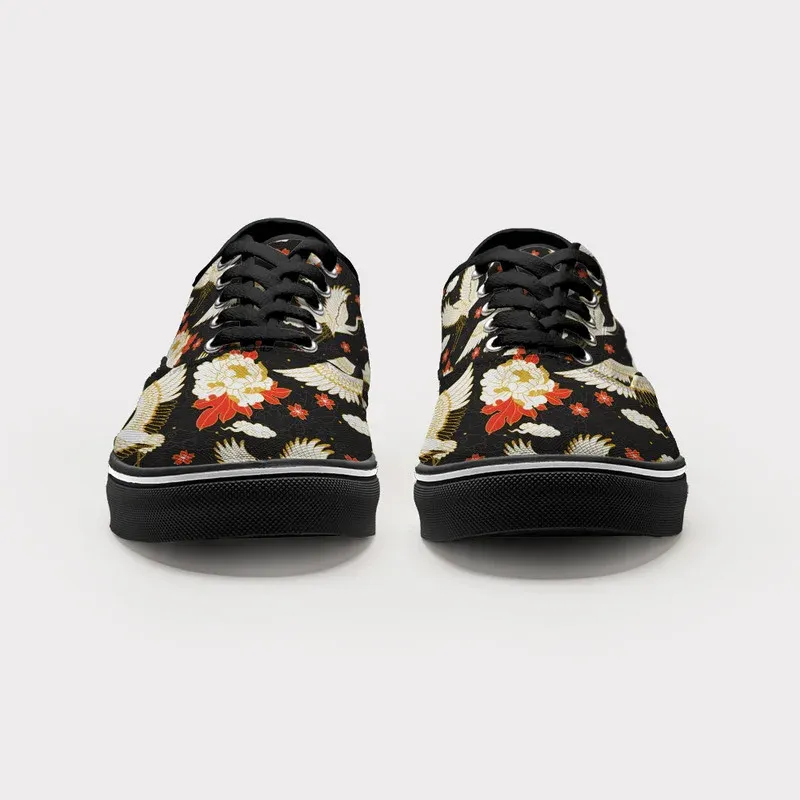 Tokyo-Tiger Celestial Cranes And Blossoms Canvas Shoes