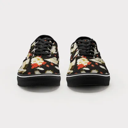 Tokyo-Tiger Celestial Cranes And Blossoms Canvas Shoes