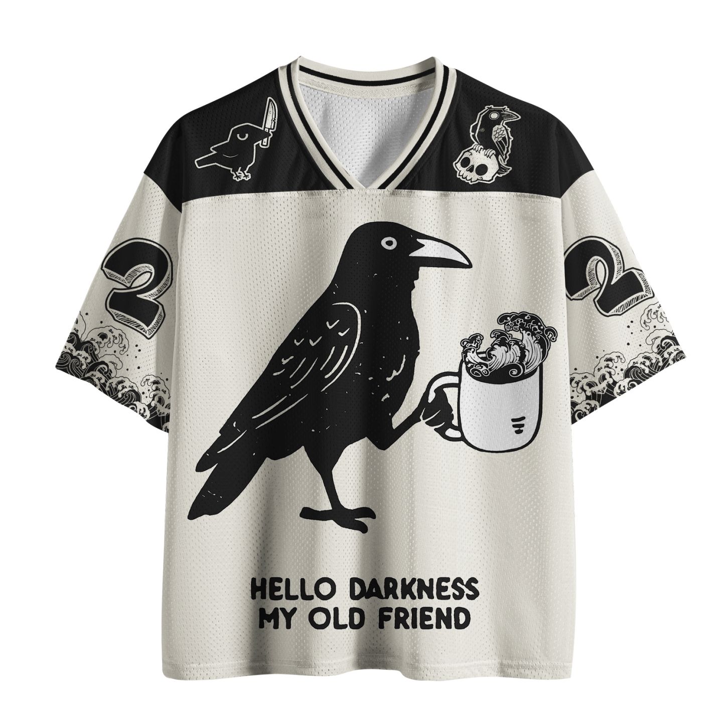 Tokyo-Tiger Crow Drinking Black Coffee Funny Mesh Jersey Sale
