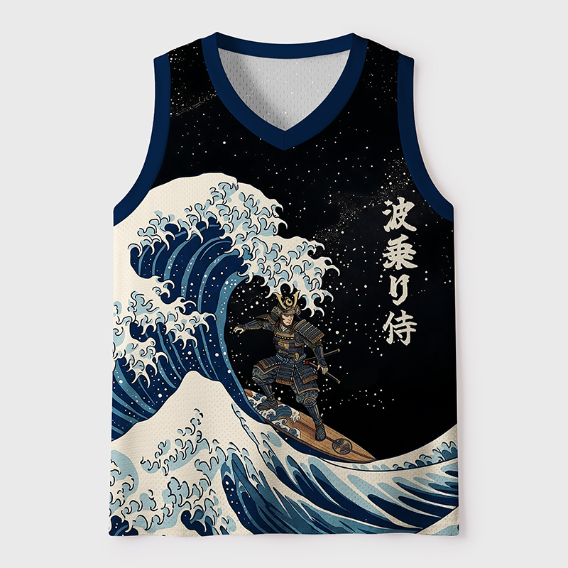 Tokyo-Tiger Samurai Wave Mesh Tank Top