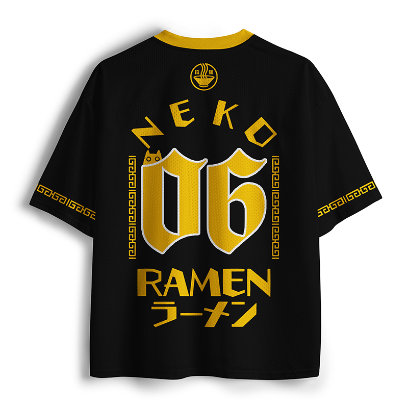 Tokyo-Tiger Cat Obsessed With Ramen Mesh Jersey