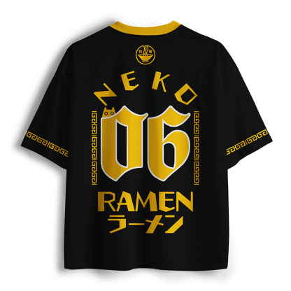 Tokyo-Tiger Cat Obsessed With Ramen Mesh Jersey