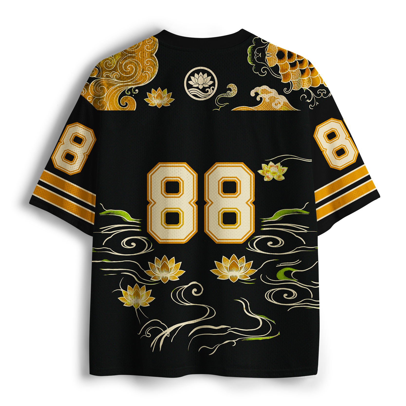 Tokyo-Tiger Beautiful Koi Fish And Flowers Mesh Jersey