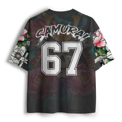 Tokyo-Tiger Flower Skull Samurai Mesh Jersey