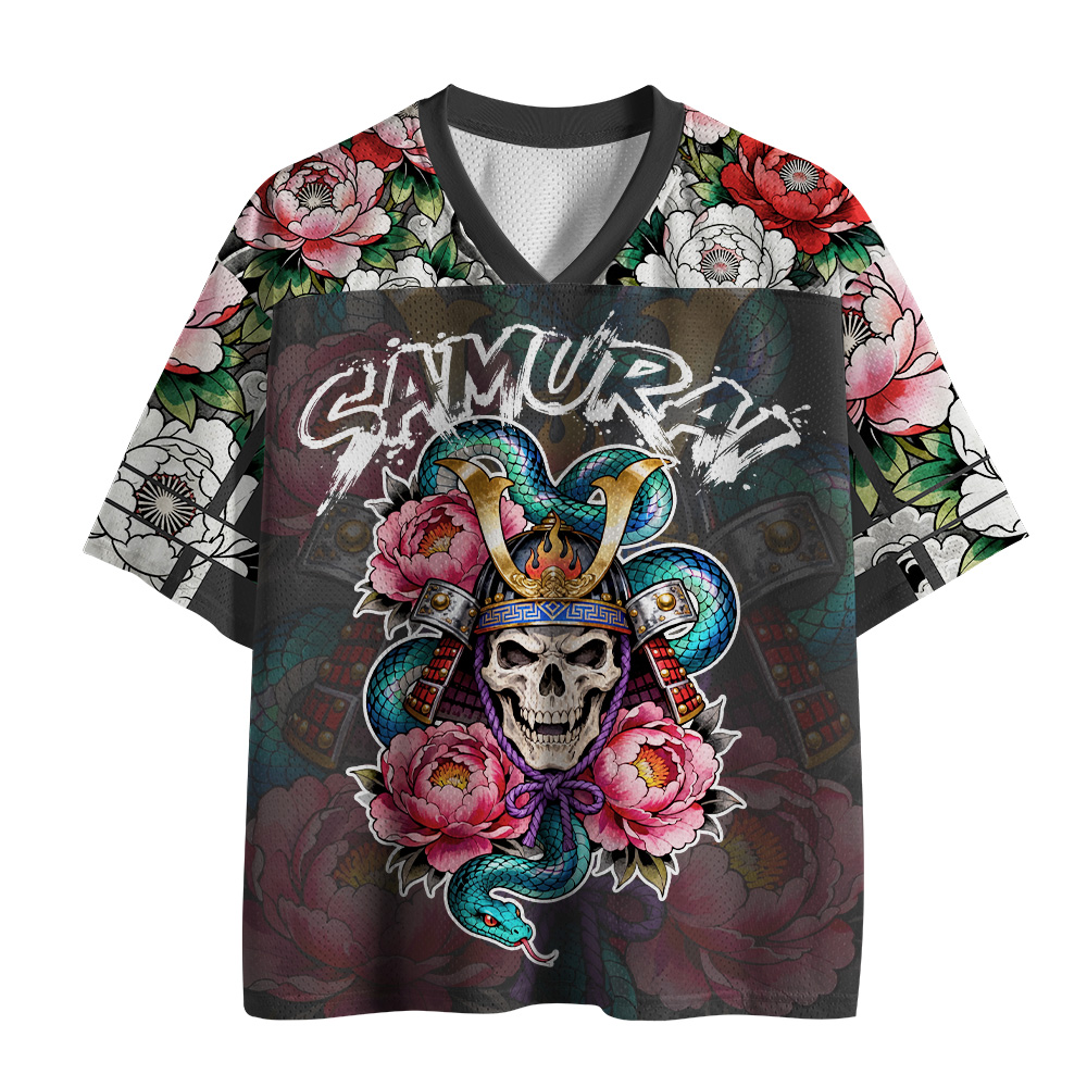 Tokyo-Tiger Flower Skull Samurai Mesh Jersey