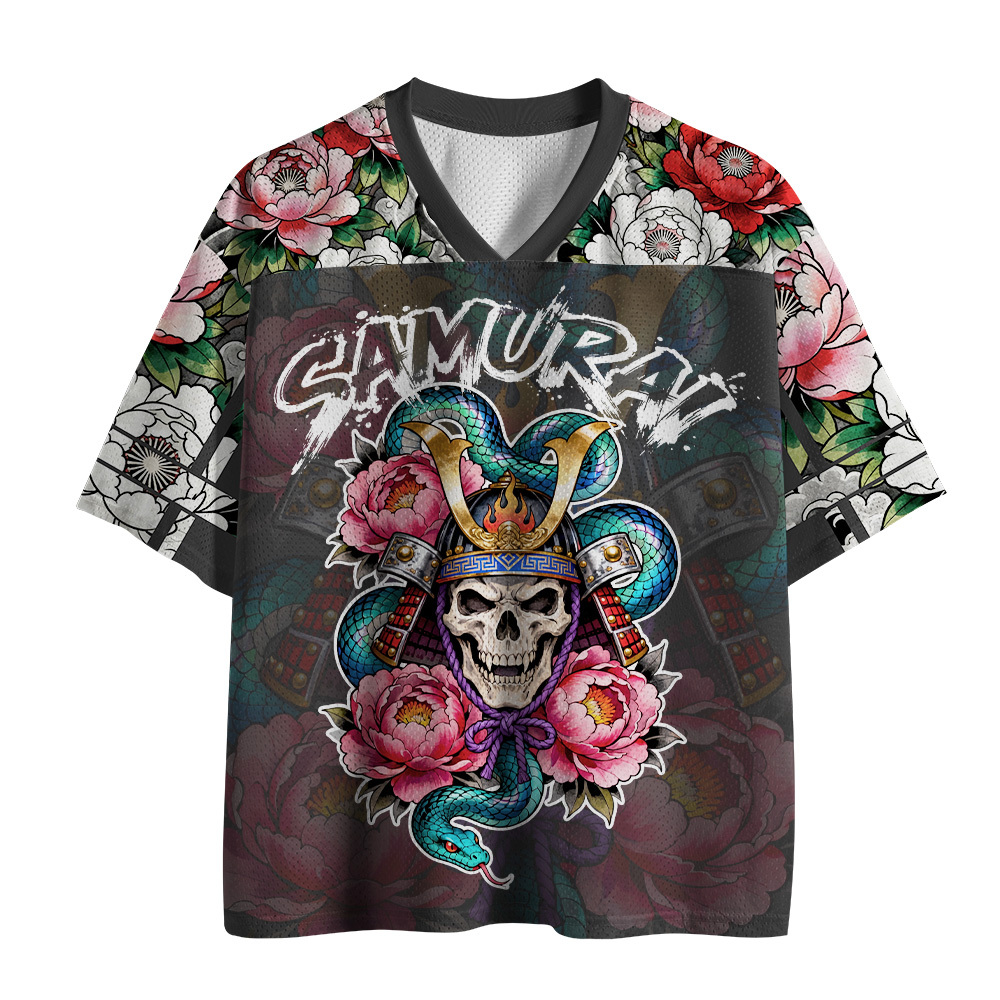 Tokyo-Tiger Flower Skull Samurai Mesh Jersey