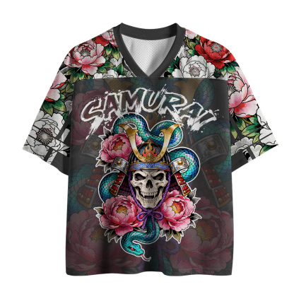 Tokyo-Tiger Flower Skull Samurai Mesh Jersey