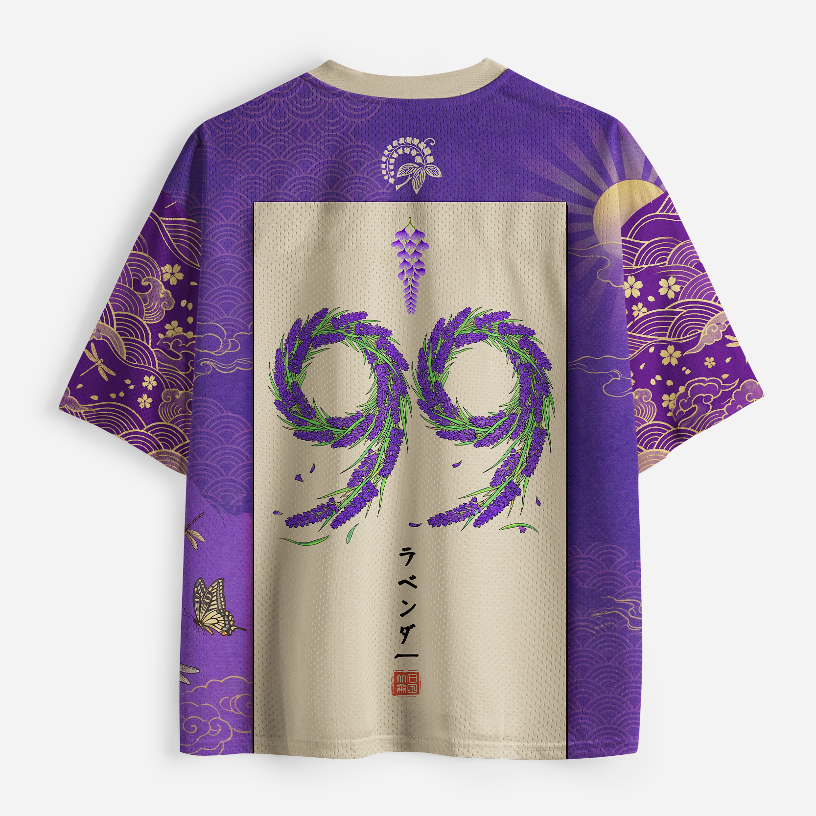 Tokyo-Tiger Traditional Japanese Lavender Mesh Jersey