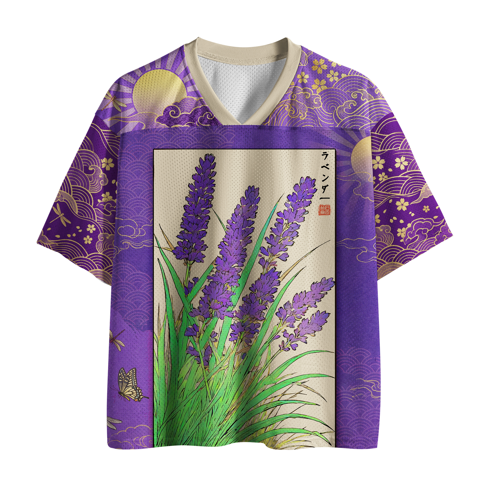 Tokyo-Tiger Traditional Japanese Lavender Mesh Jersey