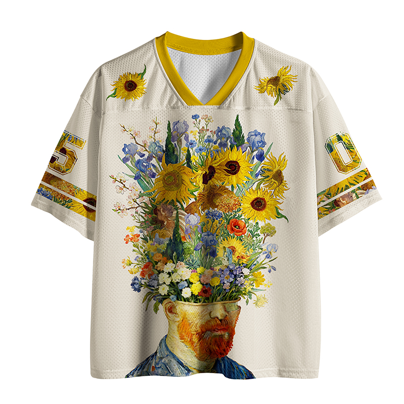 Tokyo-Tiger Floral Van Gogh Mesh Jersey