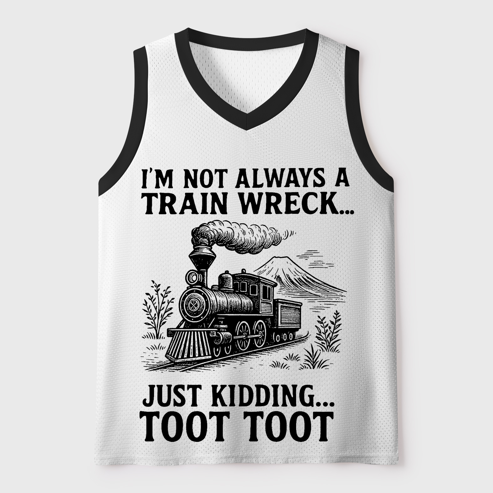 Tokyo-Tiger Funny Train Jokes Mesh Tank Top