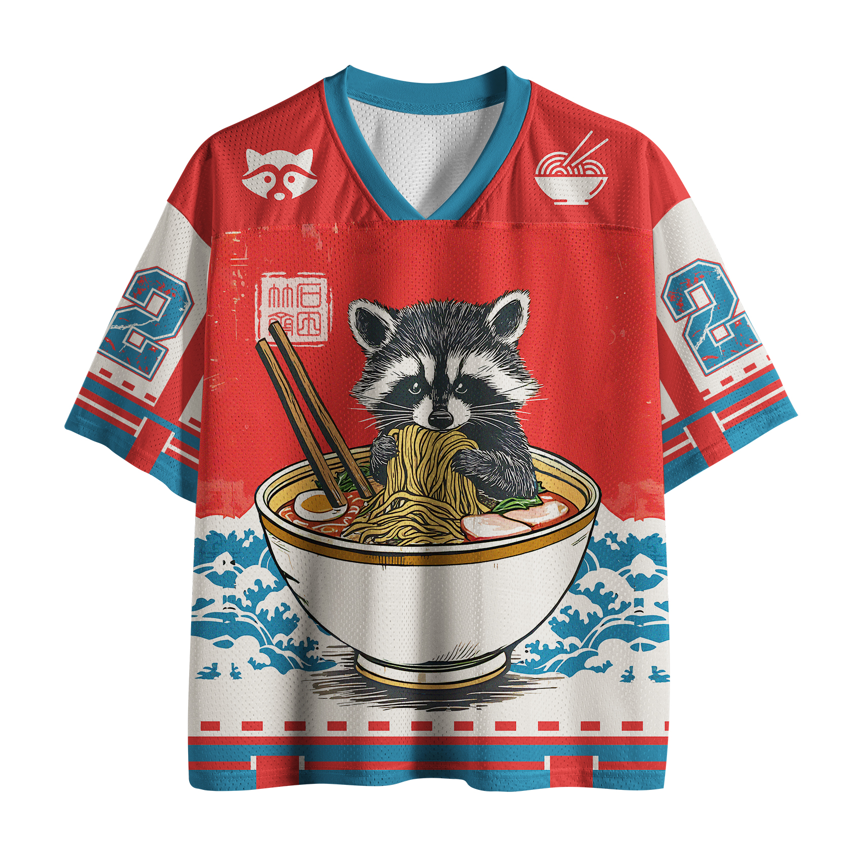 Tokyo-Tiger Ramen Lover Raccoon Mesh Jersey