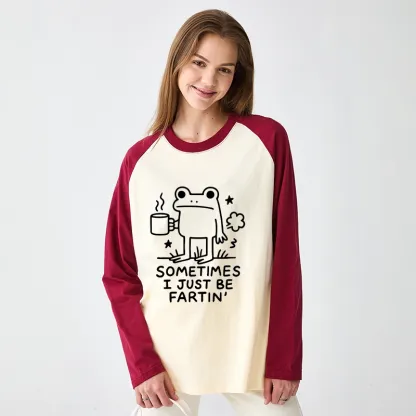 Tokyo-Tiger Sometimes A Frog Just Needs To Fart Raglan Long Sleeve T-shirt