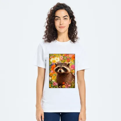 Tokyo-Tiger Raccoon Among Bright Flowers Classic T-Shirt