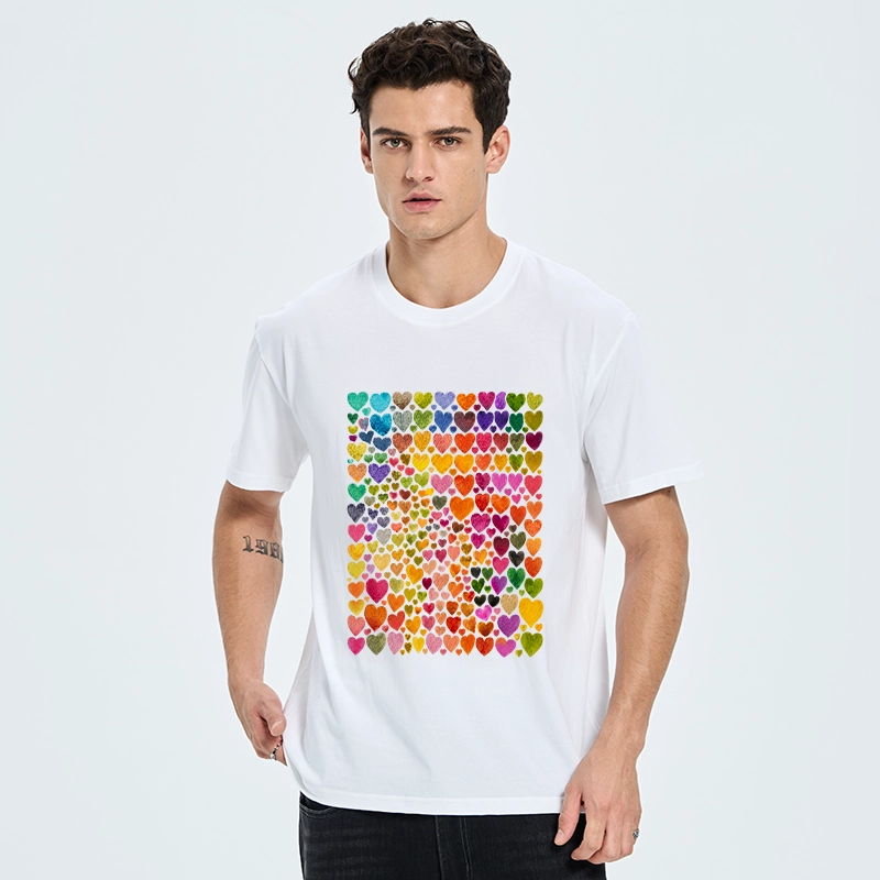 Tokyo-Tiger Rainbow Hearts Fill Full Art Grid Classic T-Shirt