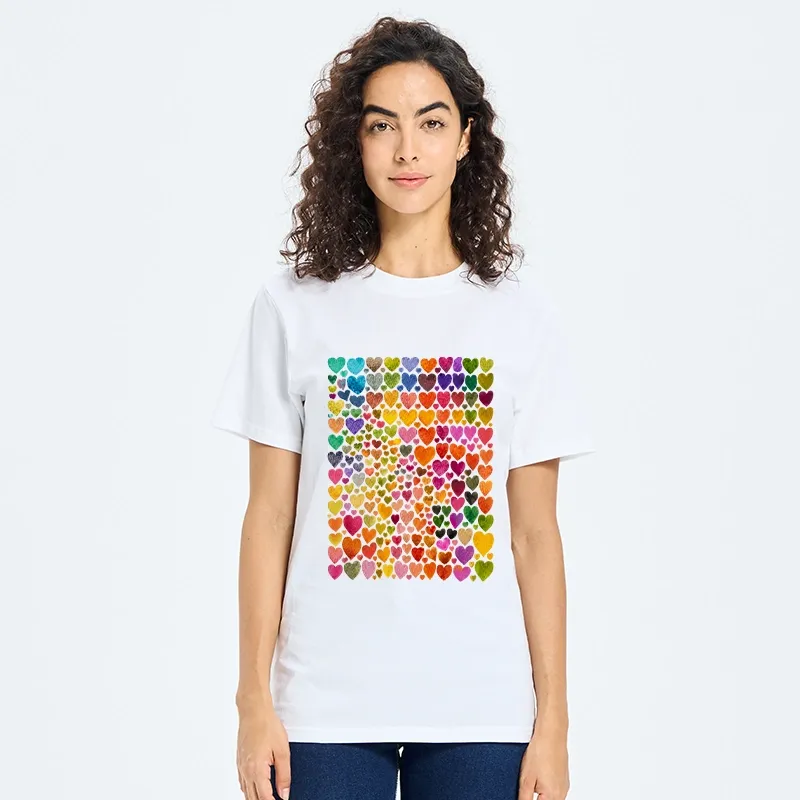 Tokyo-Tiger Rainbow Hearts Fill Full Art Grid Classic T-Shirt