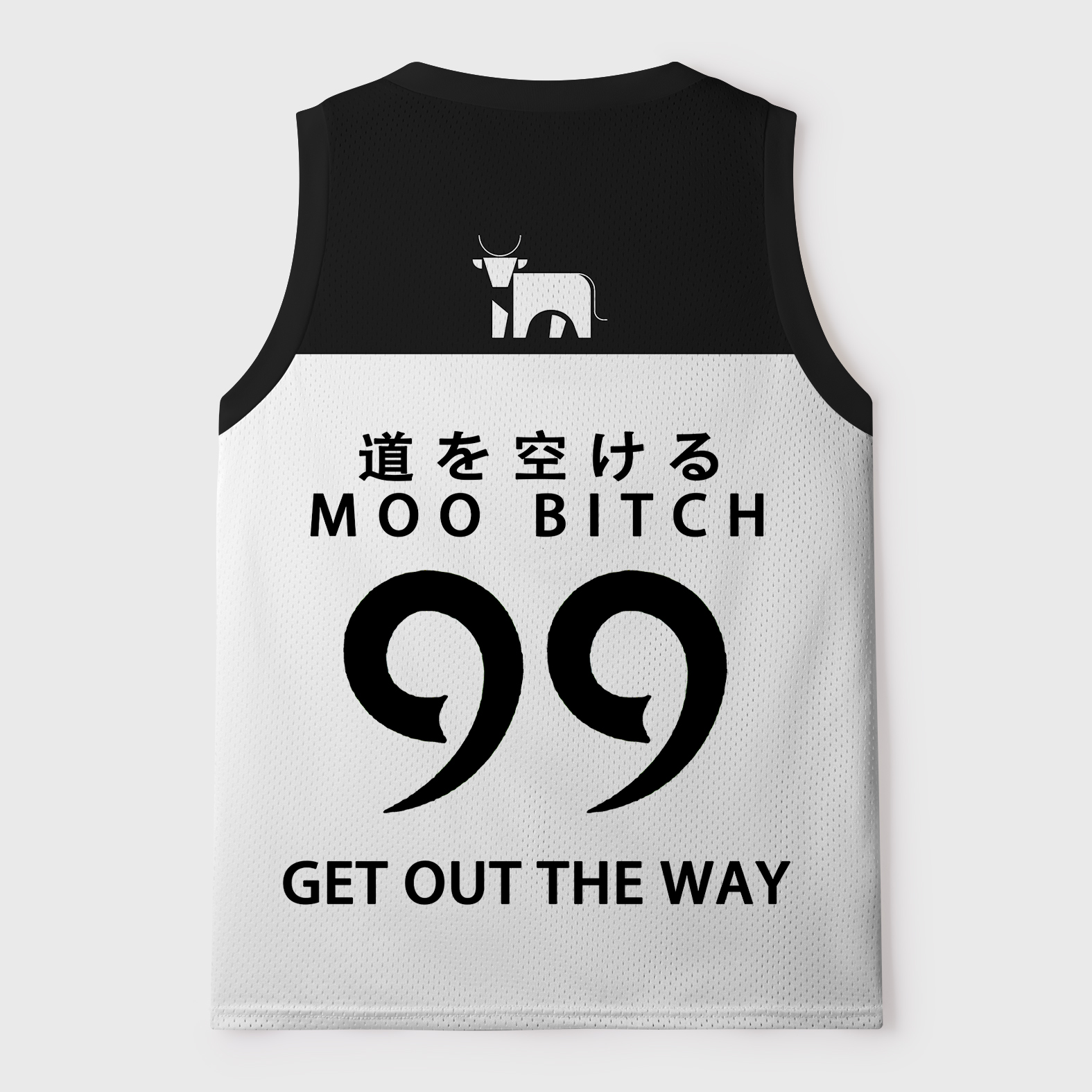 Tokyo-Tiger Funny Cow：Moo Bitch Get Out The Way Mesh Tank Top
