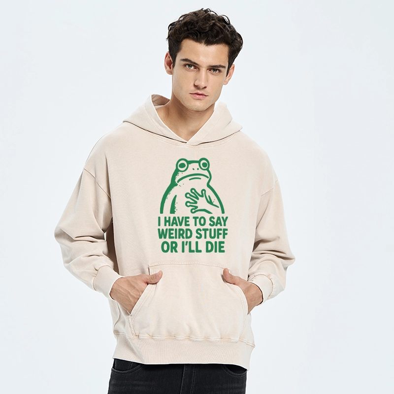 Tokyo-Tiger Weird Frog Funny Meme Washed Hoodie