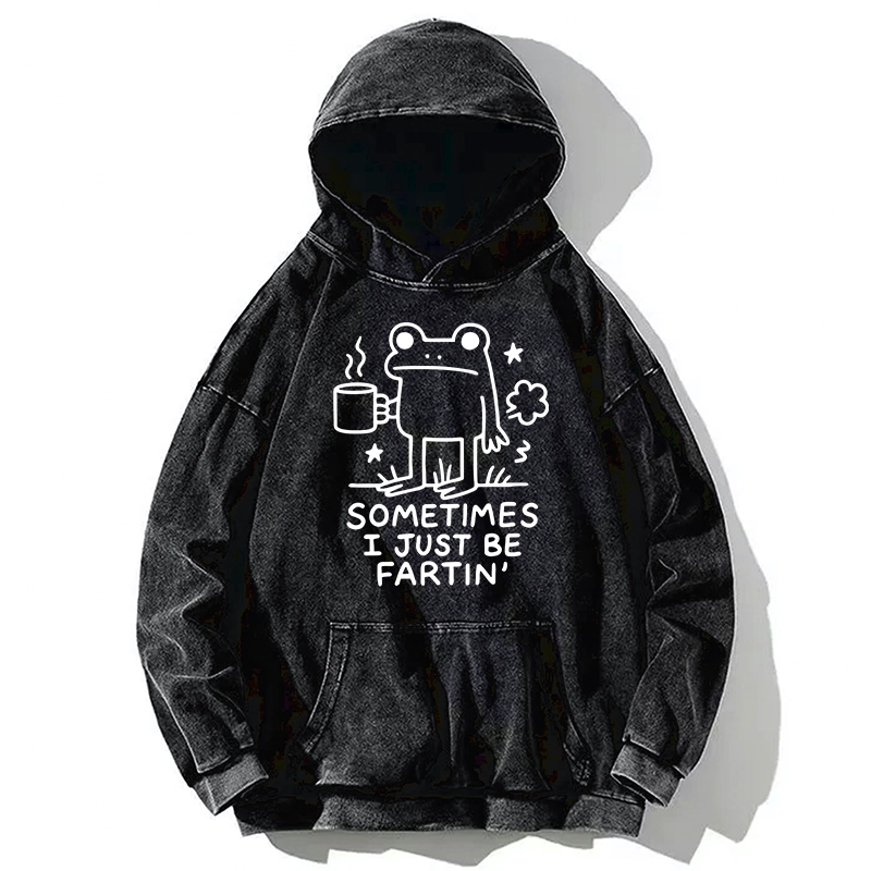Tokyo-Tiger Sometimes A Frog Just Needs To Fart Washed Hoodie