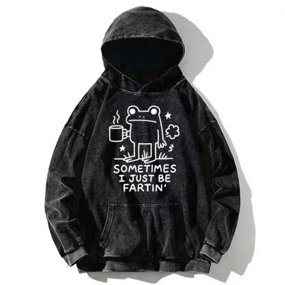 Tokyo-Tiger Sometimes A Frog Just Needs To Fart Washed Hoodie