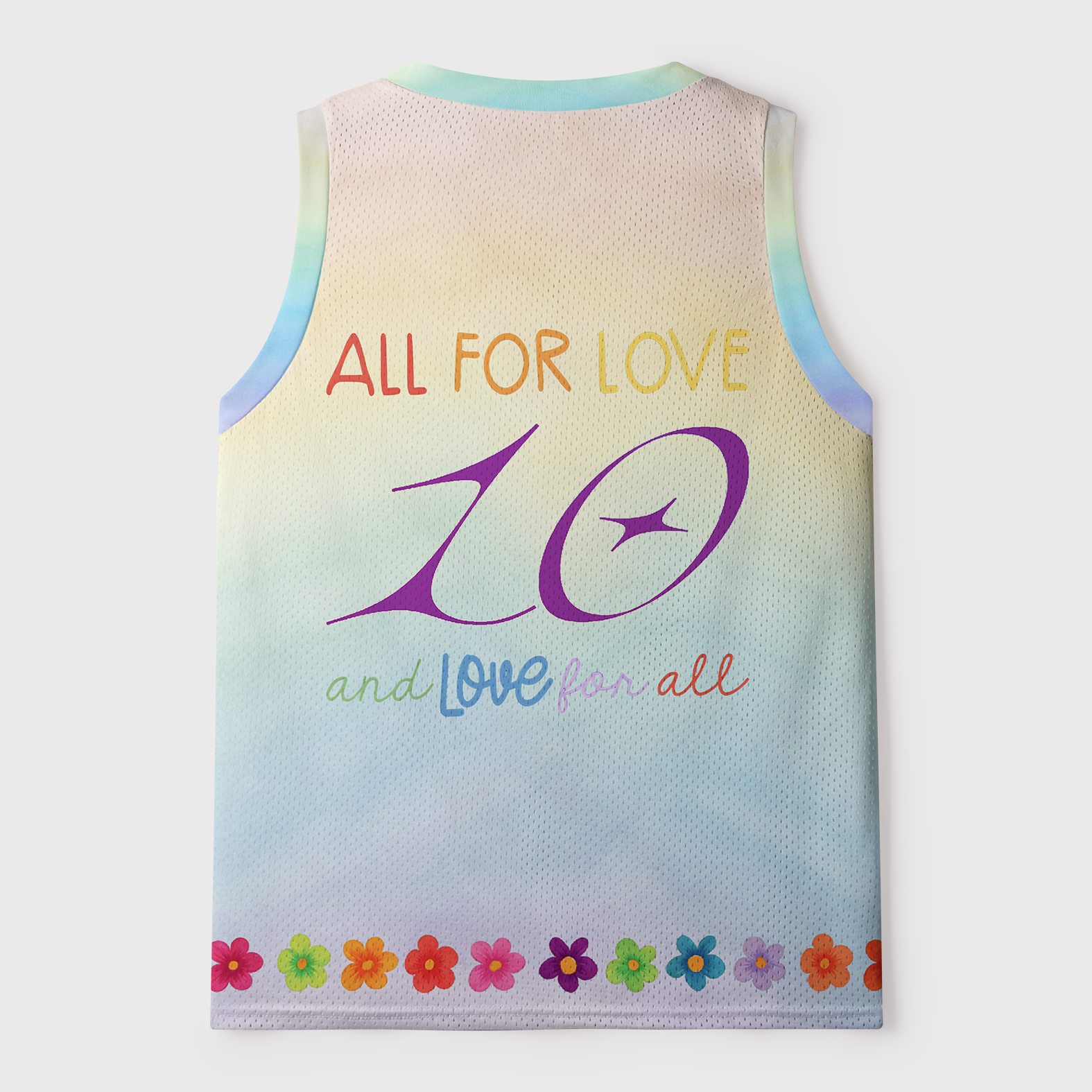 Tokyo-Tiger Pastel Rainbow Garden Mesh Tank Top