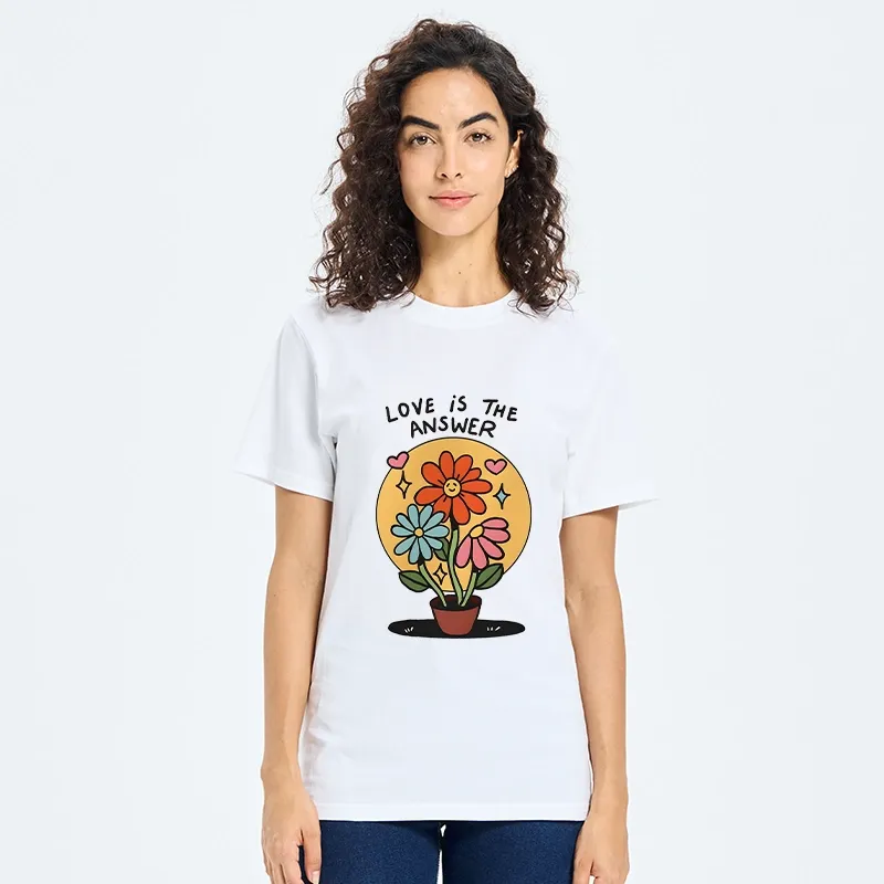 Tokyo-Tiger Happy Blooms Say Love Solves All Things Classic T-Shirt