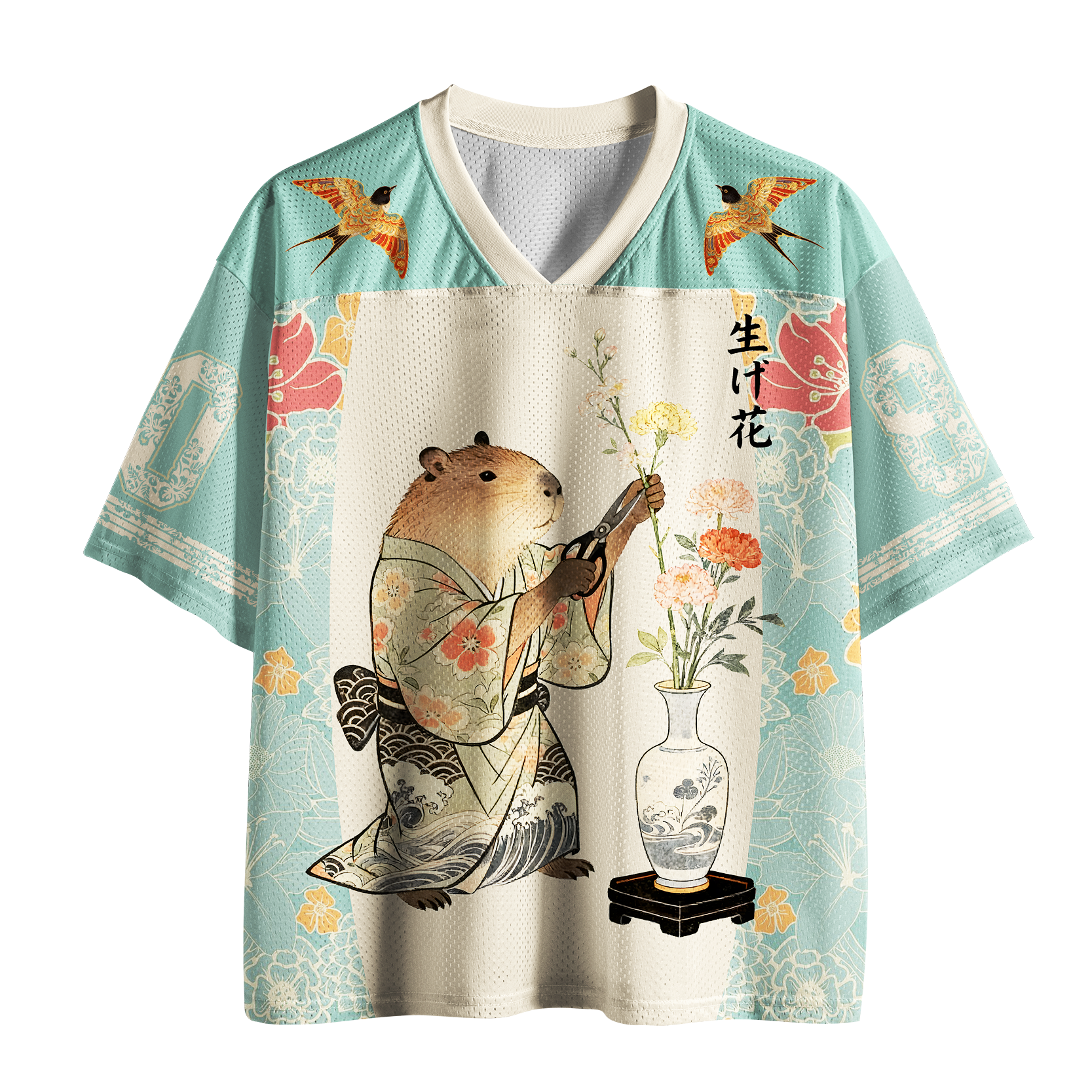 Tokyo-Tiger Ikebana Capybara Mesh Jersey