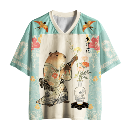 Tokyo-Tiger Ikebana Capybara Mesh Jersey