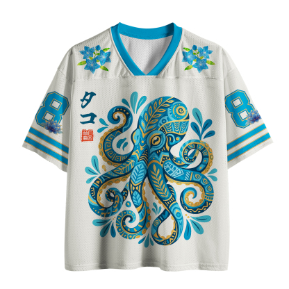 Tokyo-Tiger Mystic Octopus Waves Mesh Jersey