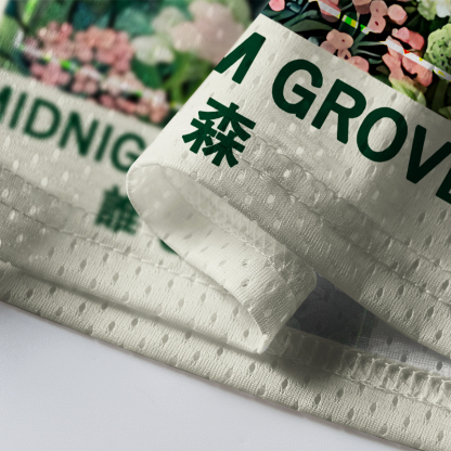 Tokyo-Tiger Midnight blossom groveMesh Jersey
