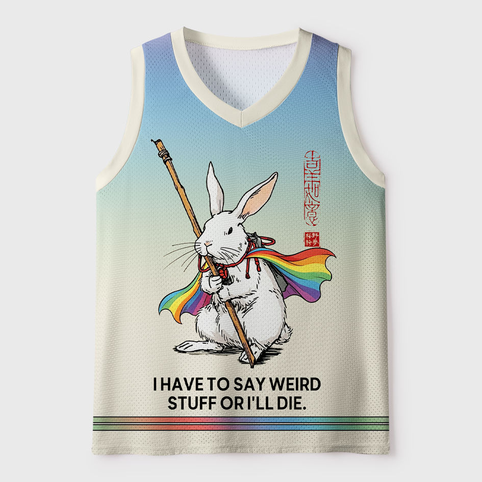 Tokyo-Tiger Weird Or Die Bunny Mesh Tank Top
