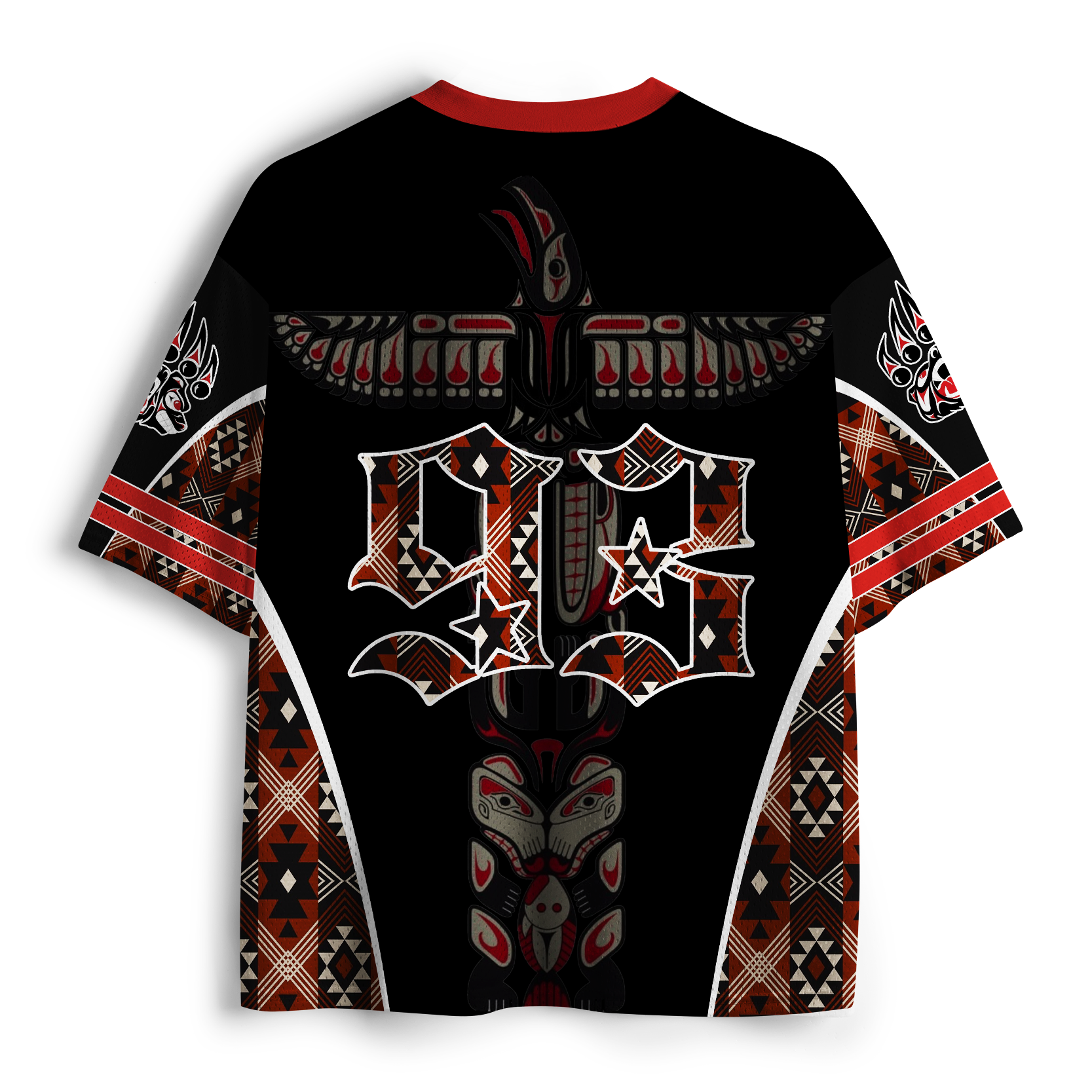 Tokyo-Tiger Dark Tribal Eagle Totem Mesh Jersey