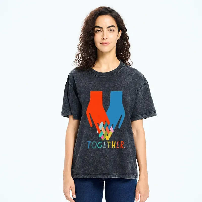 Tokyo-Tiger All Colors Unite As Single Group Washed T-Shirt