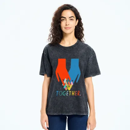 Tokyo-Tiger All Colors Unite As Single Group Washed T-Shirt