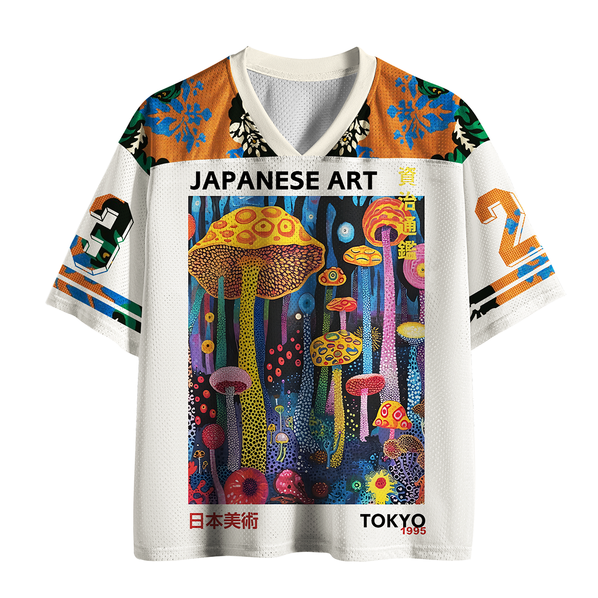 Tokyo-Tiger Polka Dot Mushroom Forest Mesh Jersey