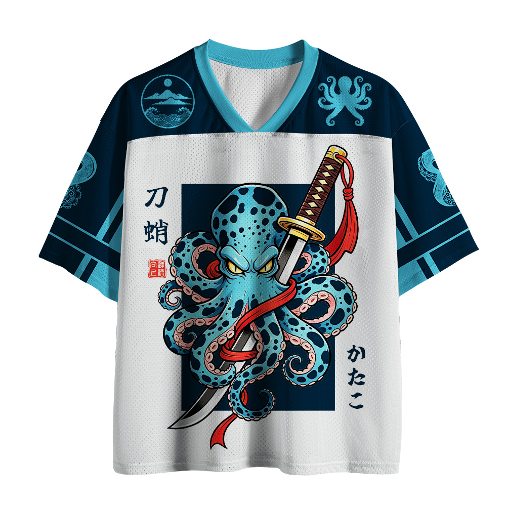 Tokyo-Tiger Octopus Japanese Katana Mesh Jersey
