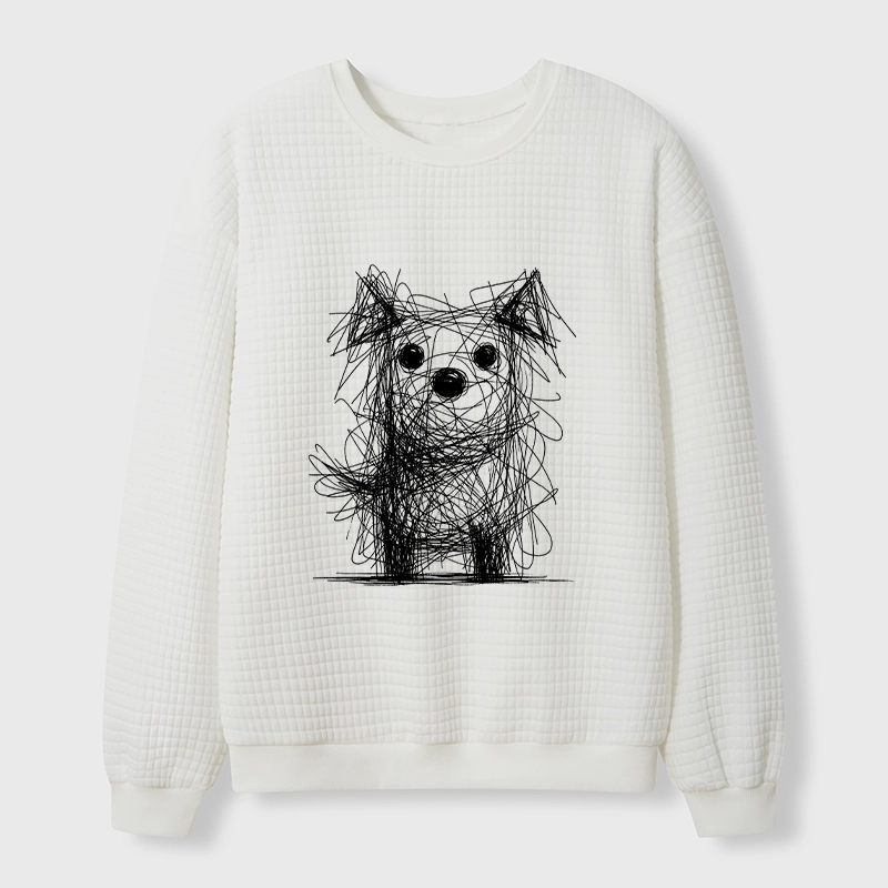 Tokyo-Tiger Scruffy Dog Chaos Art Waffle Sweatshirt