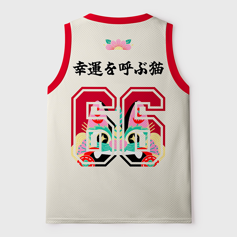 Tokyo-Tiger Lucky Tile Cat No.66 Mesh Tank Top