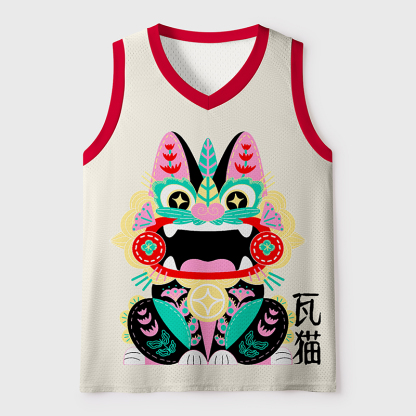 Tokyo-Tiger Lucky Tile Cat No.66 Mesh Tank Top
