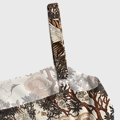 Tokyo-Tiger Oriental Majesty: Tiger & Crane Maxi Dress