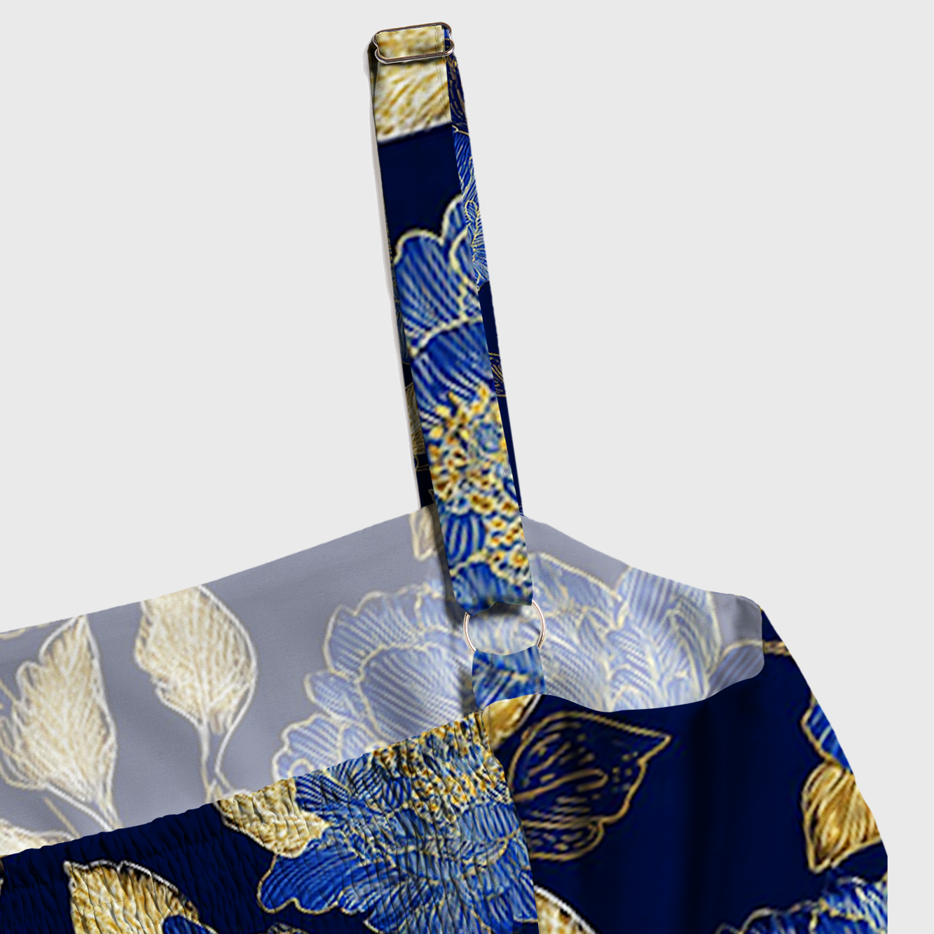 Tokyo-Tiger Gilded Navy Peony Maxi Dress