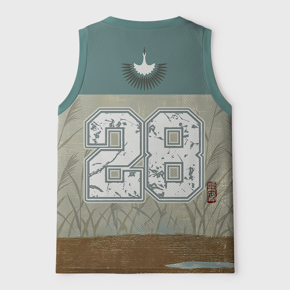 Tokyo-Tiger Shirasagi & Reed Mesh Tank Top