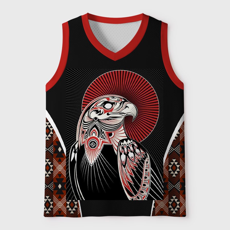 Tokyo-Tiger Dark Tribal Eagle Totem Mesh Tank Top
