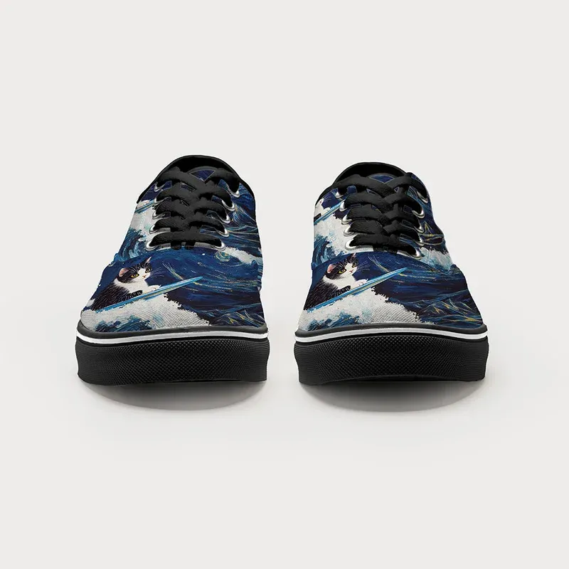 Tokyo-Tiger The Great Wave Off Cat Canvas Shoes
