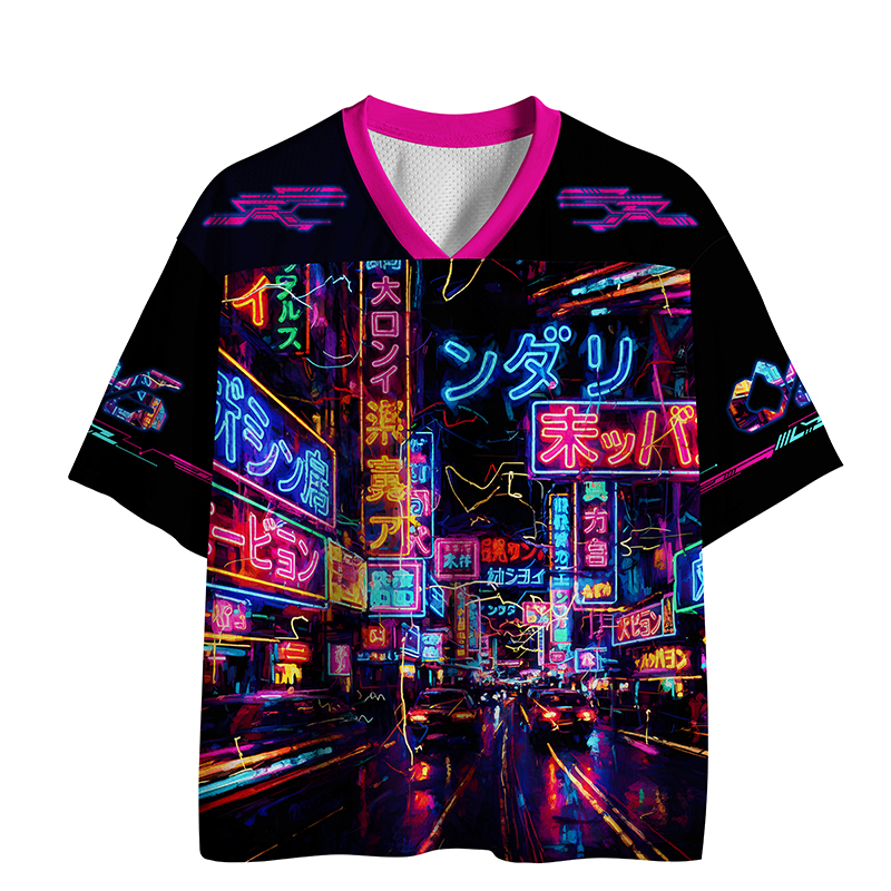 Tokyo-Tiger Neon Glow Of Tokyo Mesh Jersey