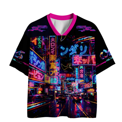 Tokyo-Tiger Neon Glow Of Tokyo Mesh Jersey