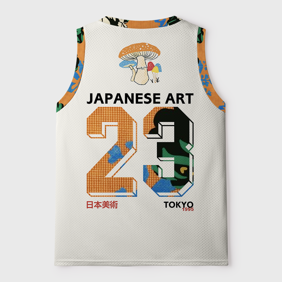 Tokyo-Tiger Polka Dot Mushroom Forest Mesh Tank Top