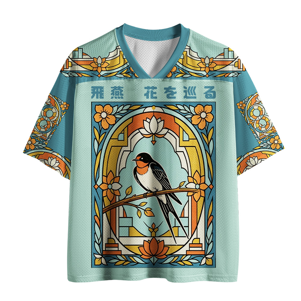 Tokyo-Tiger Swallow Flower Mesh Jersey